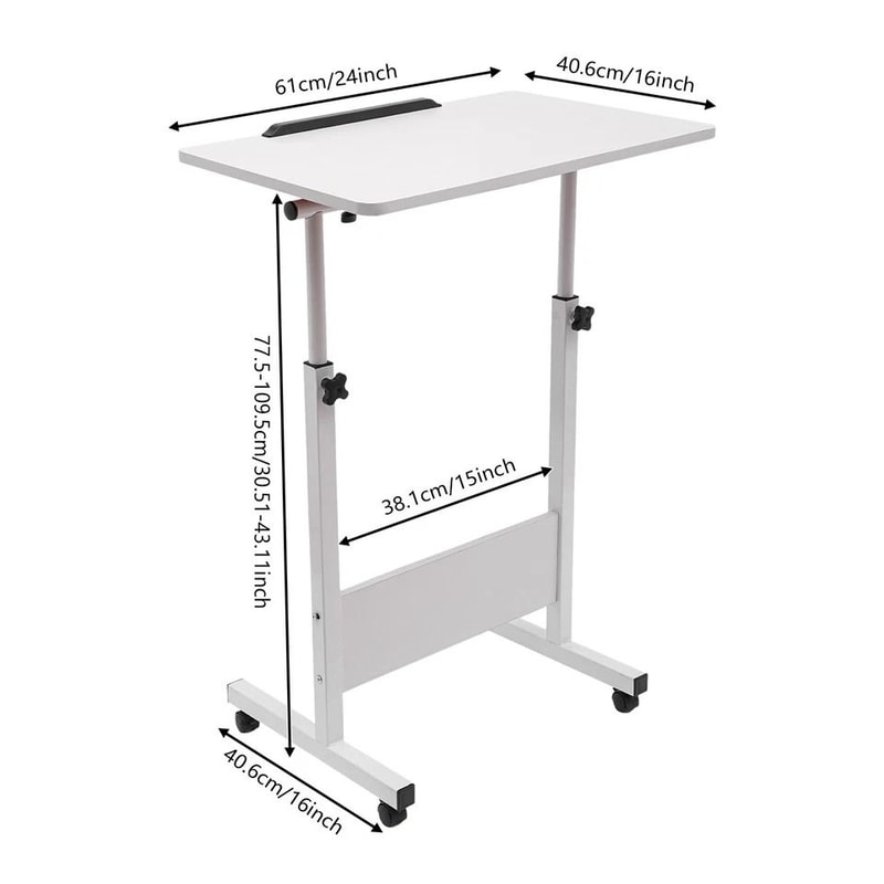 Adjustable Height Standing Desk Portable Laptop Workstation With Wheels 5