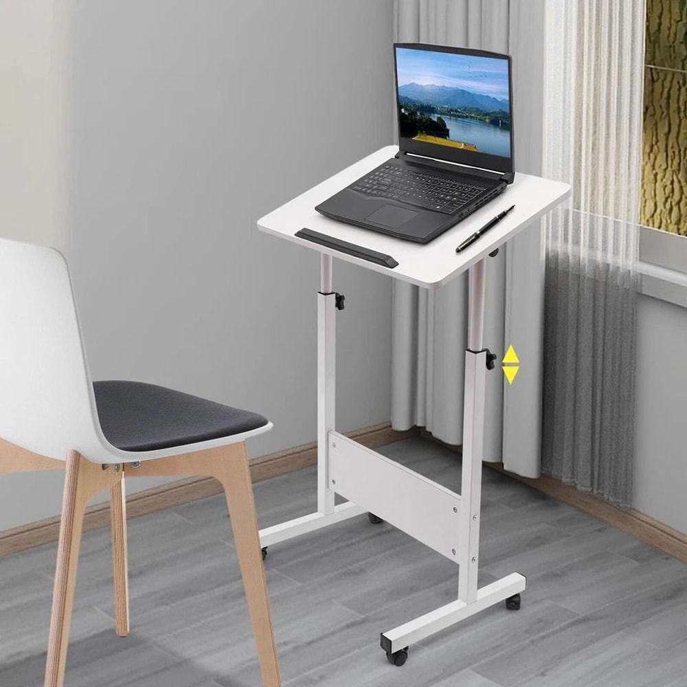 Adjustable Height Standing Desk Portable Laptop Workstation With Wheels 6