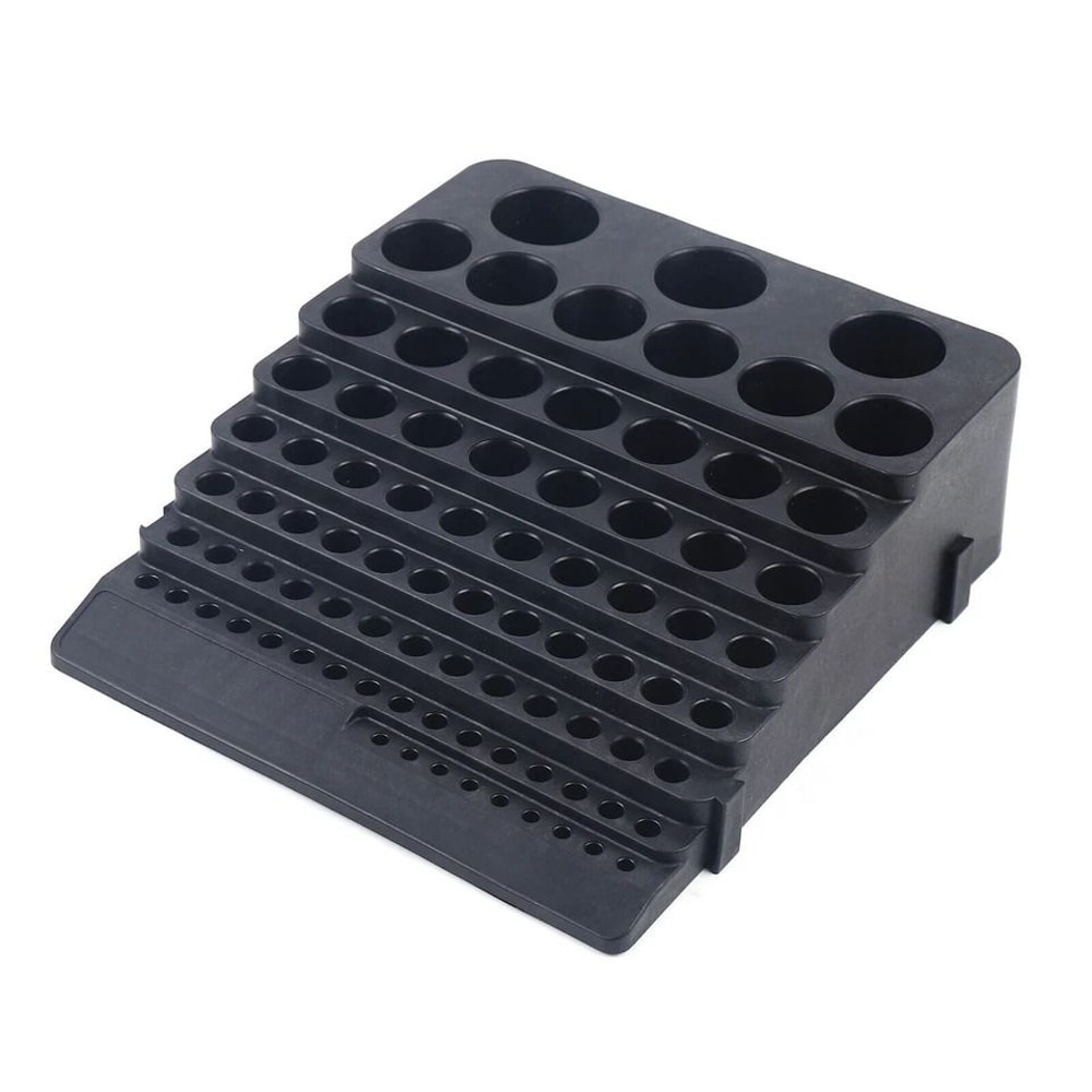 Premium Drill Bit Organizer Tool Storage Rack Holes Collet Holder 5