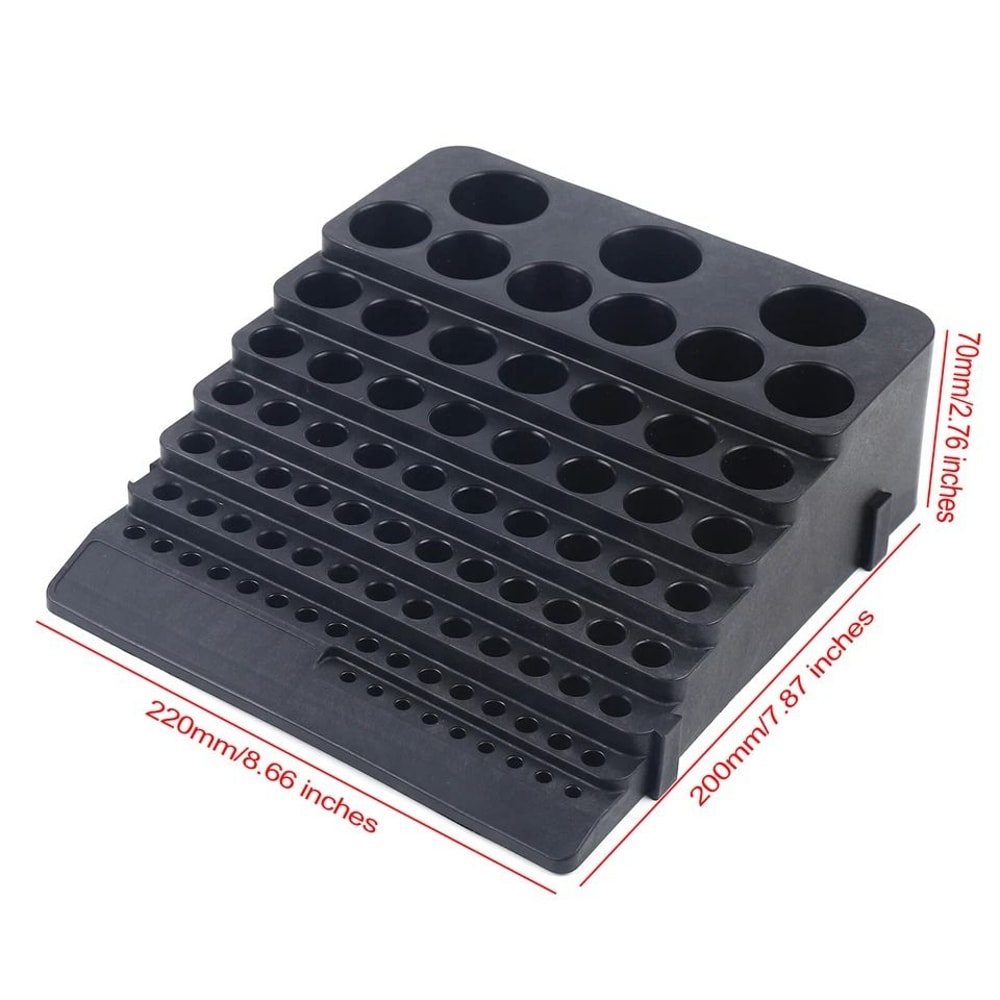 Premium Drill Bit Organizer Tool Storage Rack Holes Collet Holder 6