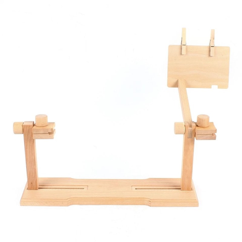 Adjustable Wooden Embroidery Hoop Stand Cross Stitch Holder For DIY Sewing 6