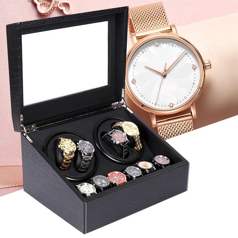 Premium Automatic Watch Winder With Quiet Motor Watch Organizer Display Watch Display Case 3
