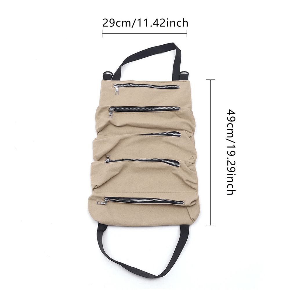Roll Up Tool Organizer Durable Canvas Wrench Storage Pouch For Portable Mechanic Tool Organization 2