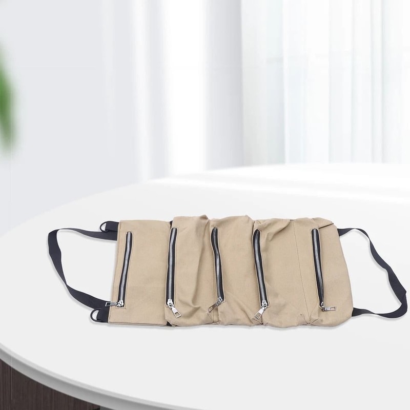Roll Up Tool Organizer Durable Canvas Wrench Storage Pouch For Portable Mechanic Tool Organization 8