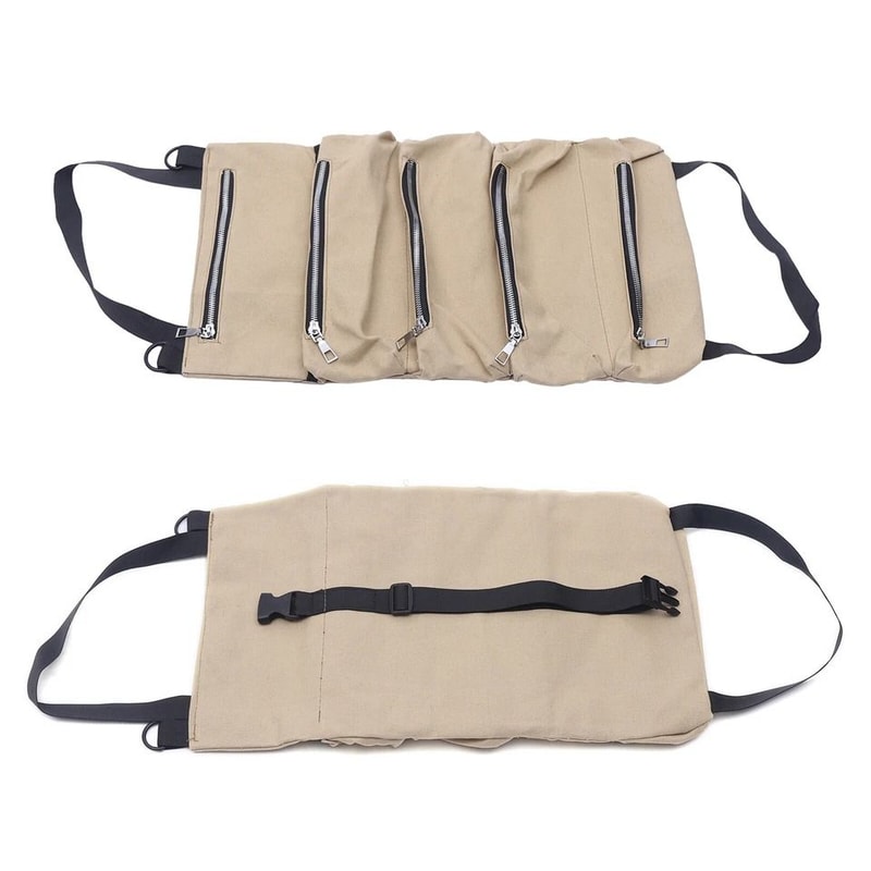 Roll Up Tool Organizer Durable Canvas Wrench Storage Pouch For Portable Mechanic Tool Organization 9