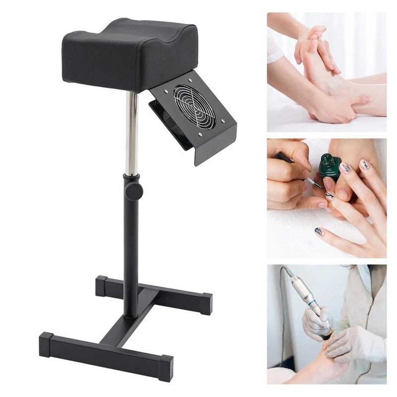 Professional Pedicure Stool Chair With Adjustable Salon Lift Dust Cleaning Fan Nail Footrest Bench 4