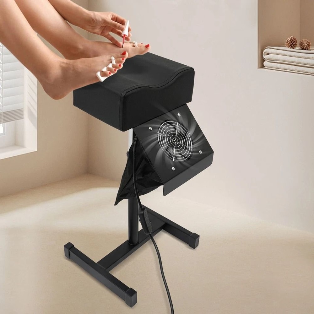 Professional Pedicure Stool Chair With Adjustable Salon Lift Dust Cleaning Fan Nail Footrest Bench 7