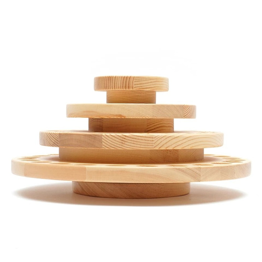 Rotating Wooden Essential Oil Rack Bottle Display Storage Stand 3