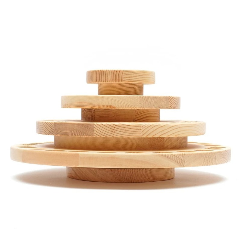 Rotating Wooden Essential Oil Rack Bottle Display Storage Stand 3