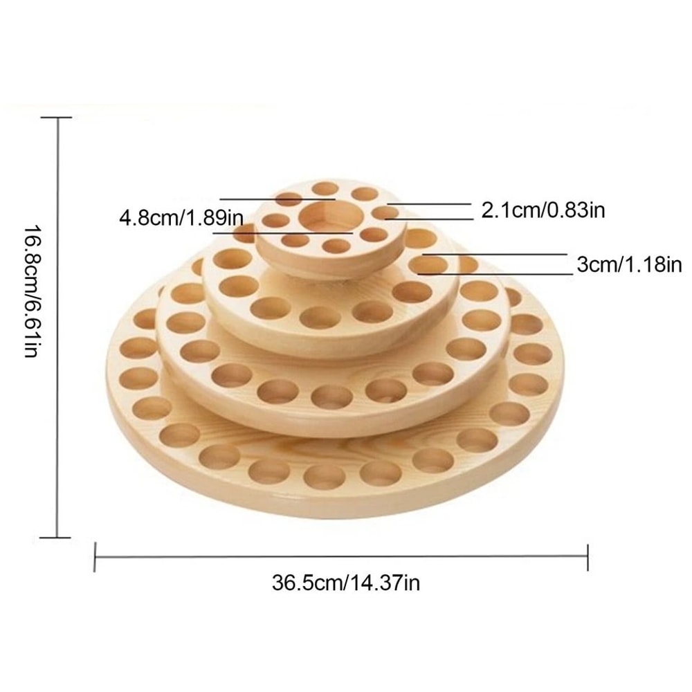 Rotating Wooden Essential Oil Rack Bottle Display Storage Stand 6