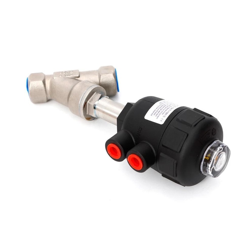DN Stainless Steel Pneumatic Angle Seat Valve Single Acting NC 3