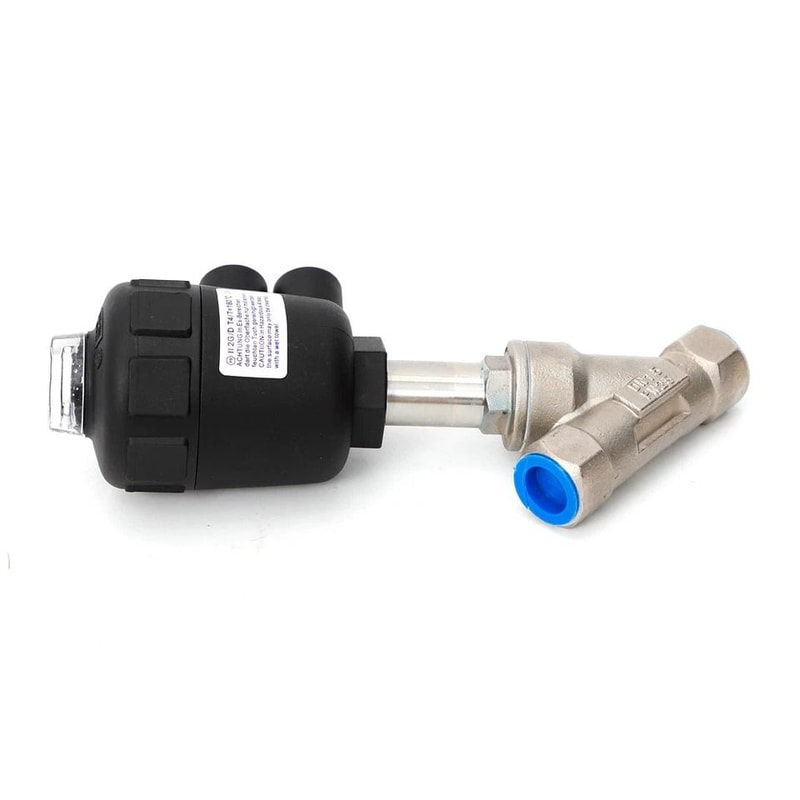 DN Stainless Steel Pneumatic Angle Seat Valve Single Acting NC 4