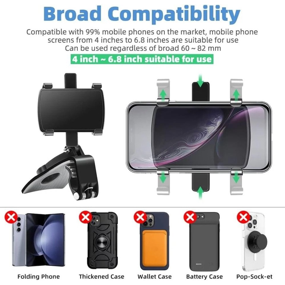 Universal Rotation Car Phone Mount Holder Stable Dashboard Magnetic Grip For Smartphones 1