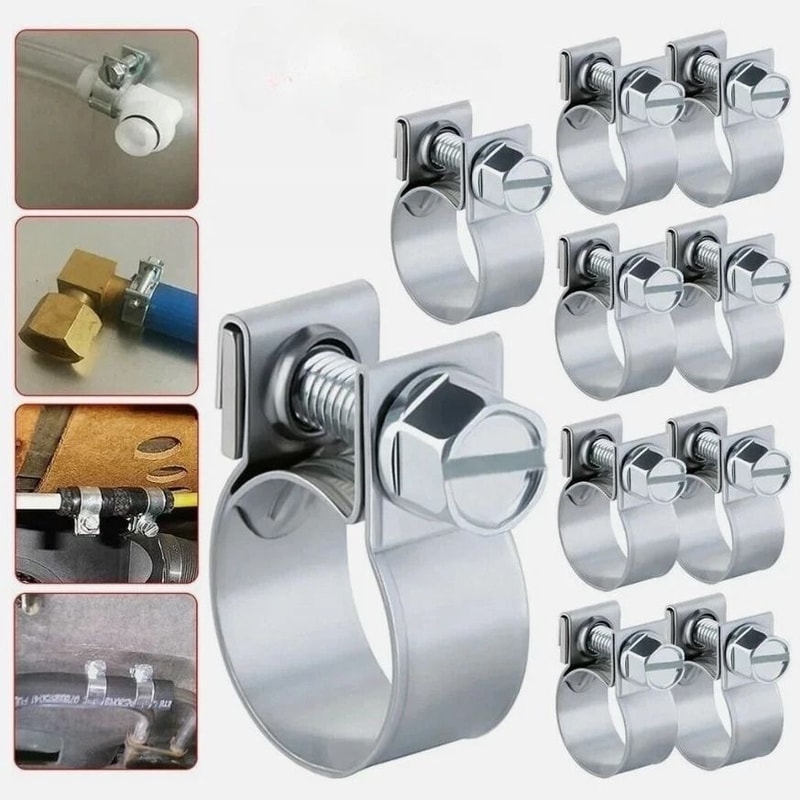 Premium Fuel Injection Hose Clamps Kit Metal Clips 2