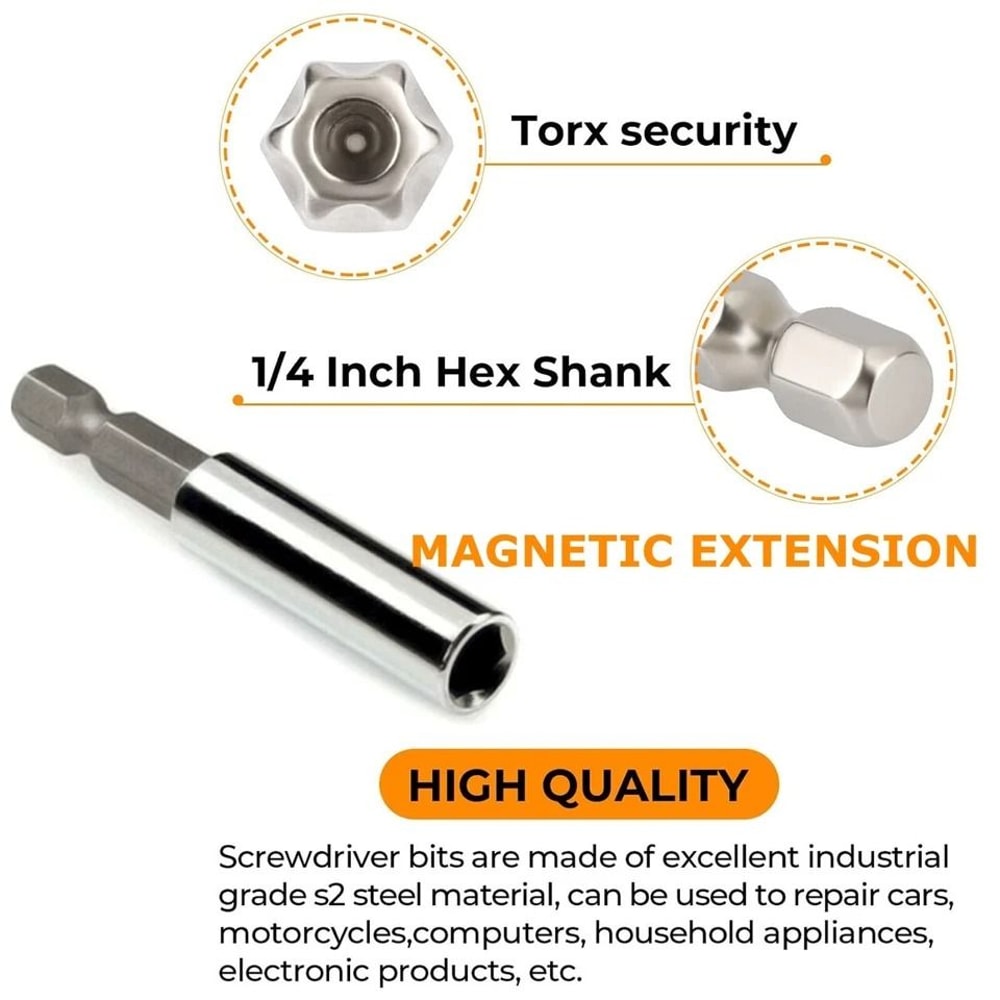 Hex Head Drill Bit Set With Extension Bit Holder Screwdriver Magnetic Screwdriver Bit Set 5