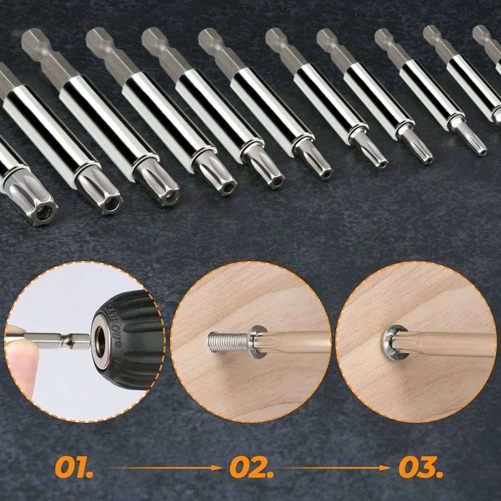 Hex Head Drill Bit Set With Extension Bit Holder Screwdriver Magnetic Screwdriver Bit Set 6