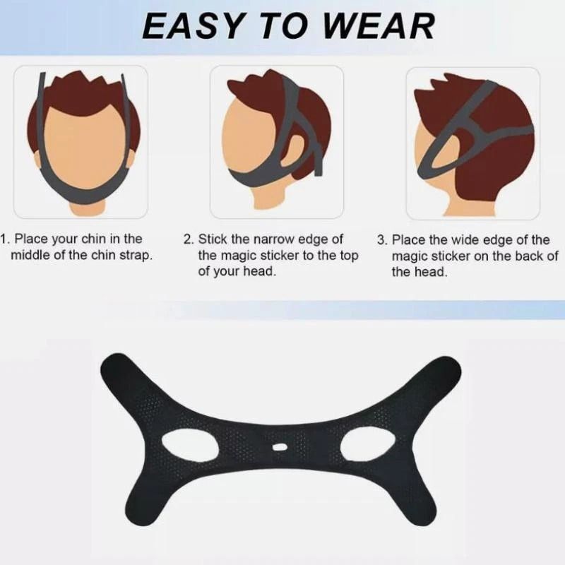 Premium Anti Snoring Chin Strap Comfortable Sleep Belt Stop Snoring Solution 2