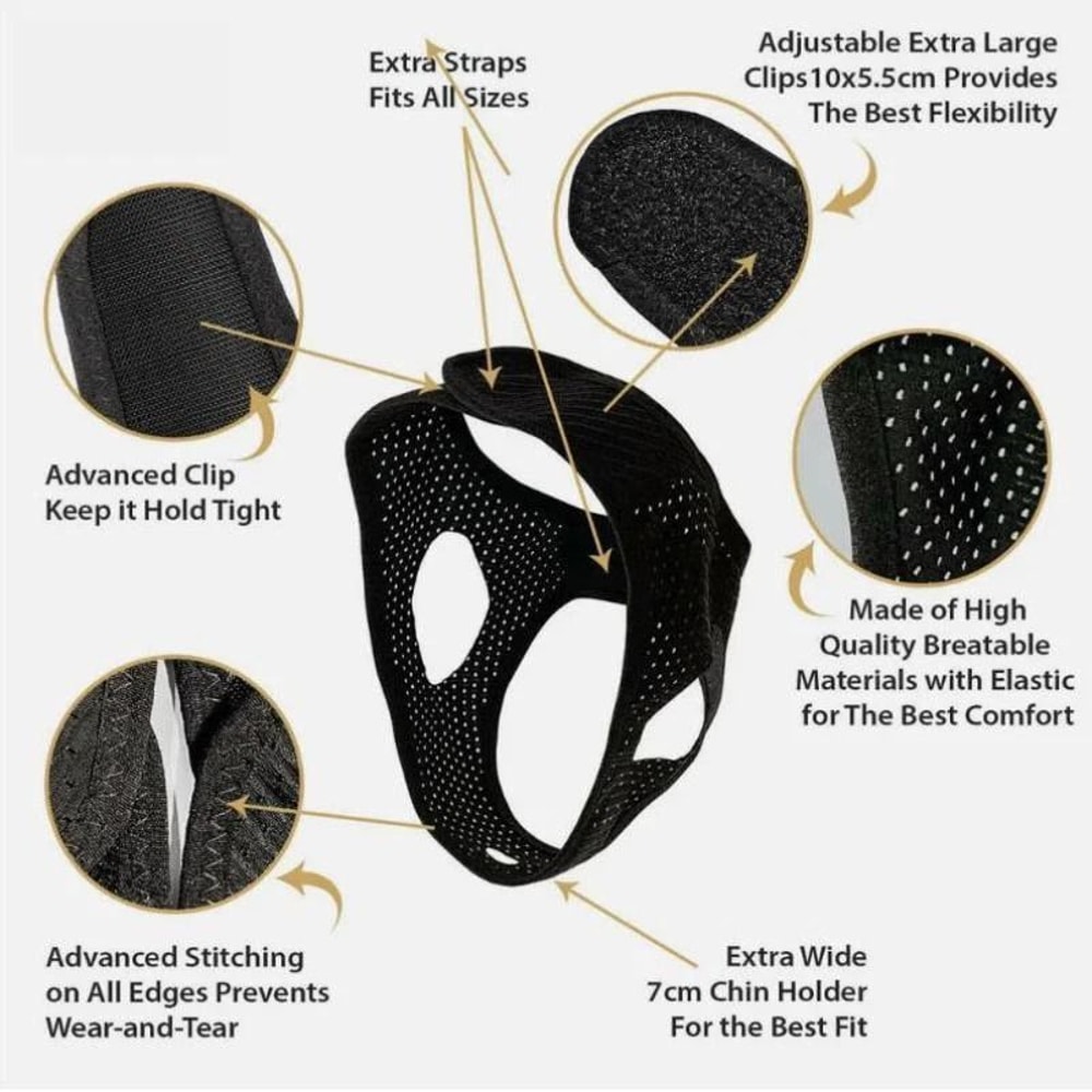 Premium Anti Snoring Chin Strap Comfortable Sleep Belt Stop Snoring Solution 4