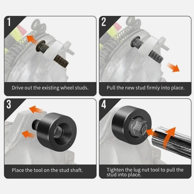 Heavy Duty Wheel Stud Installer Tool For Tire Bolt Installation Replacement 3