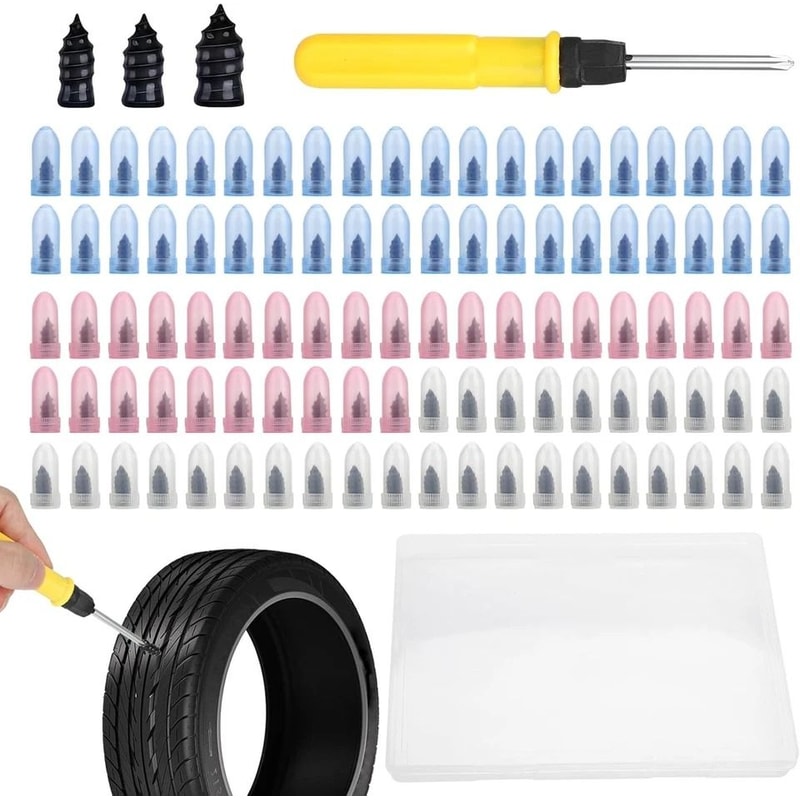 Performance Ready Tubeless Tire Puncture Repair Kit Tire Repair Screws Screwdriver 0