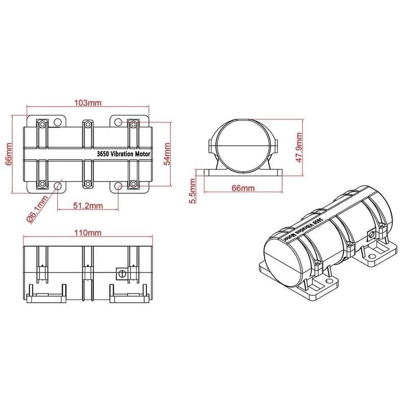 DC Vibration Motor With Power Adapter High Torque Industrial Vibration Motor 4