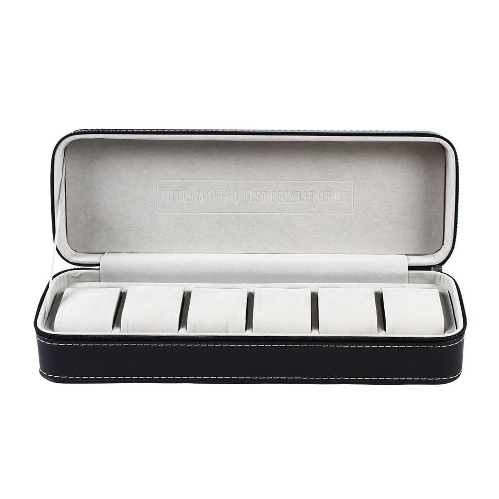 Premium Slot Leather Jewelry Watch Organizer Case 4