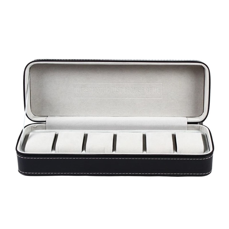 Premium Slot Leather Jewelry Watch Organizer Case 4