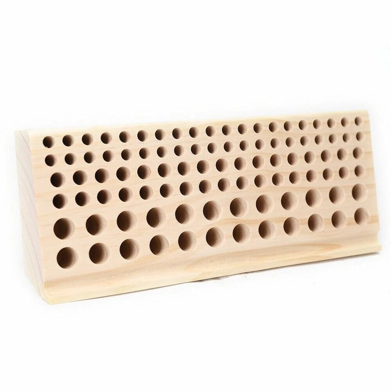 Premium Hole Wooden Tool Rack Leather Tool Organizer For Craft Tools 2