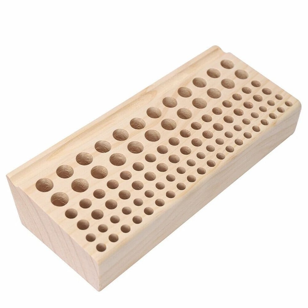 Premium Hole Wooden Tool Rack Leather Tool Organizer For Craft Tools 0