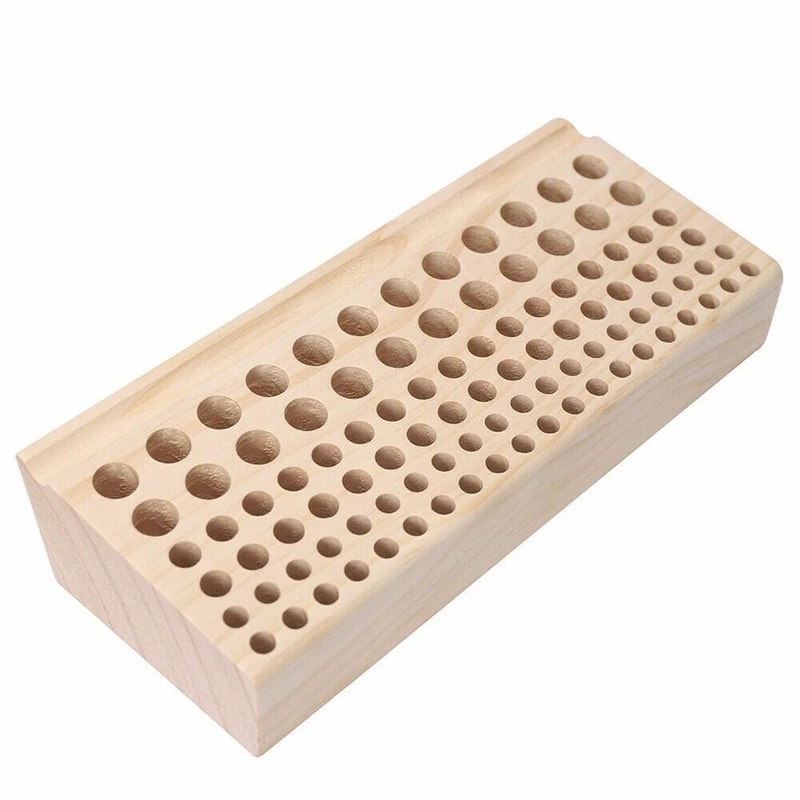 Premium Hole Wooden Tool Rack Leather Tool Organizer For Craft Tools 0
