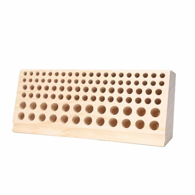 Premium Hole Wooden Tool Rack Leather Tool Organizer For Craft Tools 3