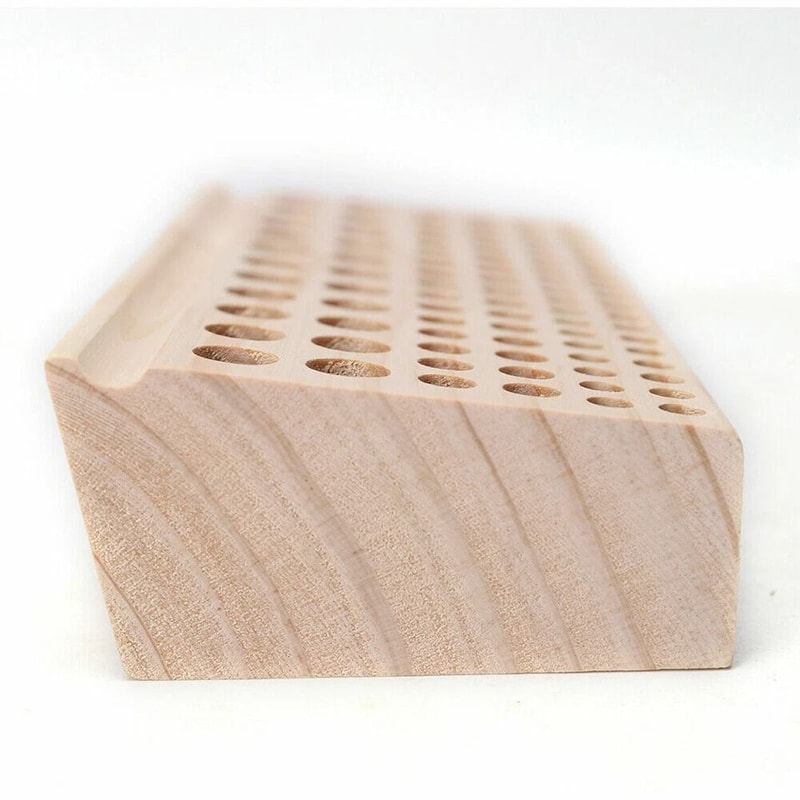 Premium Hole Wooden Tool Rack Leather Tool Organizer For Craft Tools 4