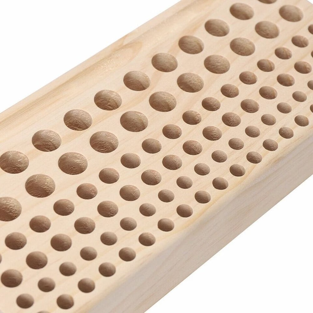 Premium Hole Wooden Tool Rack Leather Tool Organizer For Craft Tools 5