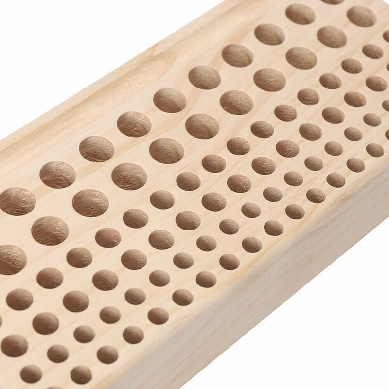 Premium Hole Wooden Tool Rack Leather Tool Organizer For Craft Tools 5