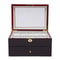 Premium Slot Wood Watch Box With Glass Top Lock Elegant Watch Storage Organizer 1