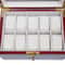 Premium Slot Wood Watch Box With Glass Top Lock Elegant Watch Storage Organizer 3