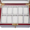 Premium Slot Wood Watch Box With Glass Top Lock Elegant Watch Storage Organizer 3
