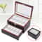 Premium Slot Wood Watch Box With Glass Top Lock Elegant Watch Storage Organizer 0