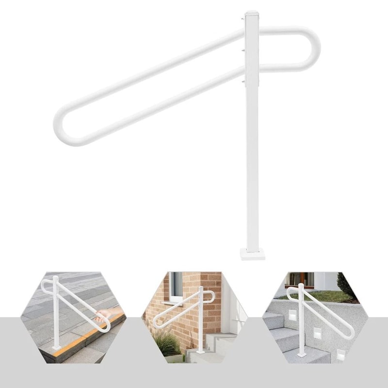 Outdoor Stair Handrail Metal Porch Railing With Enhanced GripStep Safety Step Railing 3