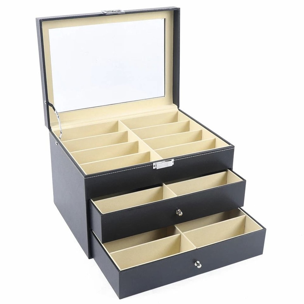 Premium Slot Glasses Sunglasses Organizer Box Display Case Eyewear Storage 8