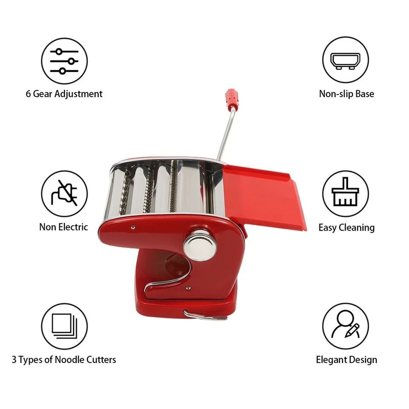 Premium Stainless Steel Pasta Maker Manual Pasta Maker With 6 Adjustable Thickness Settings 1
