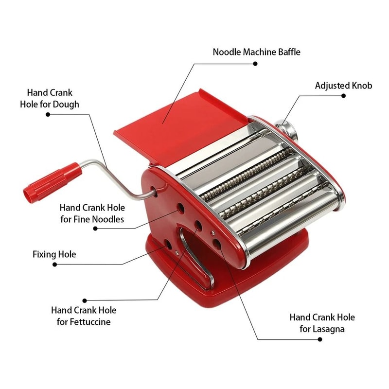 Premium Stainless Steel Pasta Maker Manual Pasta Maker With 6 Adjustable Thickness Settings 4