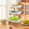 Premium Tier Bamboo Fruit Bowl Stand Elegant Kitchen Countertop Snack Dessert Organizer 1