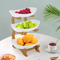 Premium Tier Bamboo Fruit Bowl Stand Elegant Kitchen Countertop Snack Dessert Organizer 5