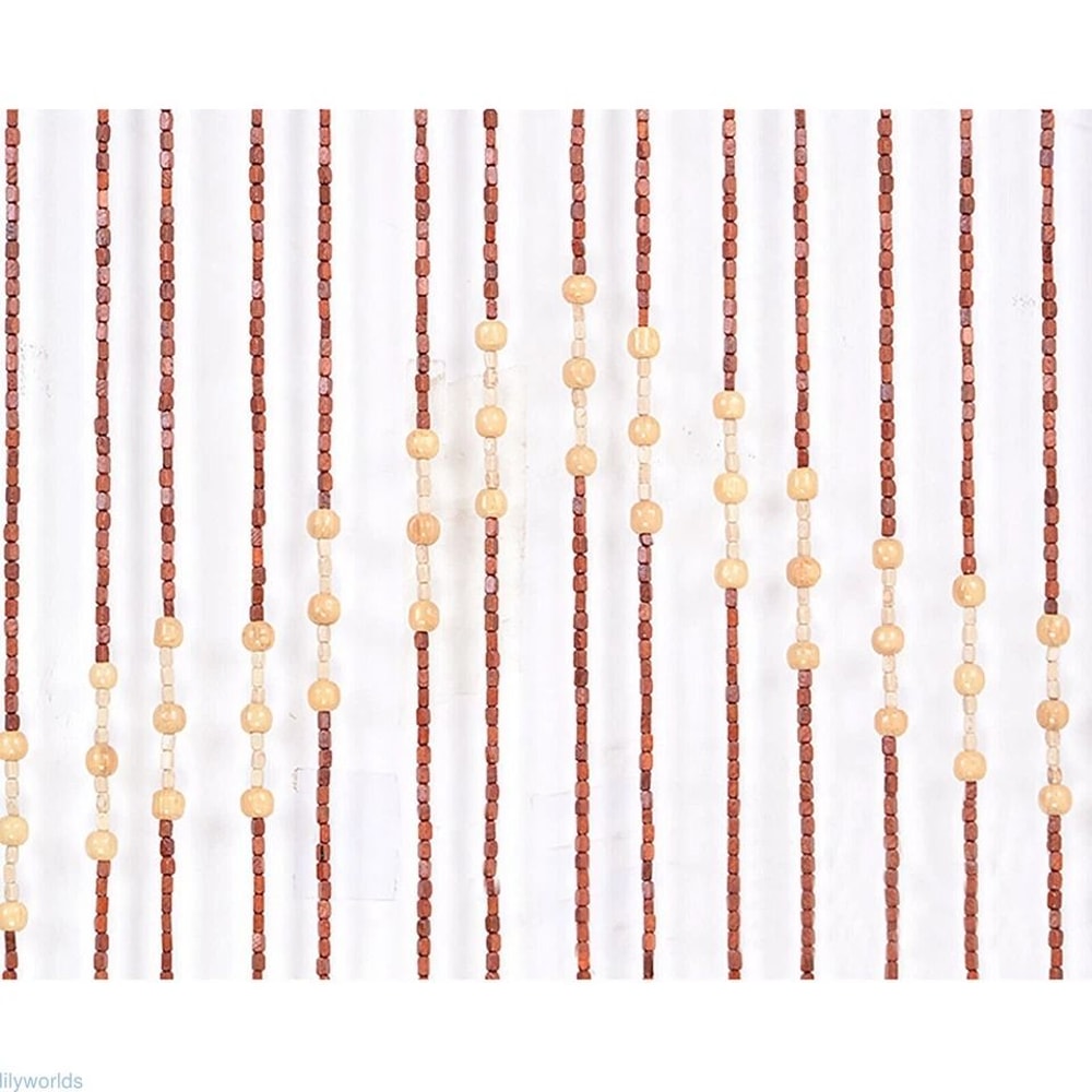 Premium Bamboo Bead Door Curtain Beaded Wooden String Decor 2