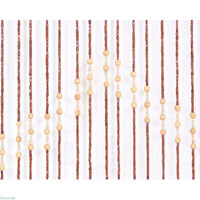 Premium Bamboo Bead Door Curtain Beaded Wooden String Decor 2