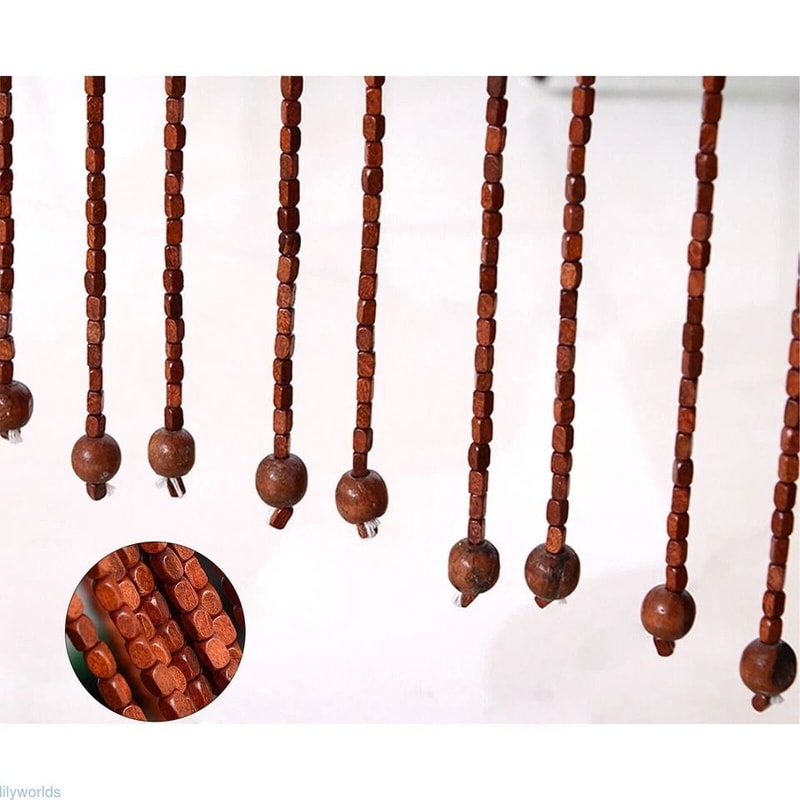 Premium Bamboo Bead Door Curtain Beaded Wooden String Decor 4