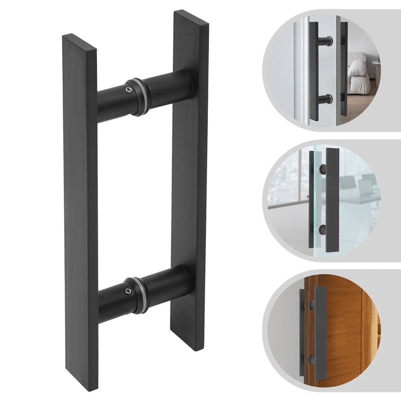 Premium Commercial Stainless Steel H Shape Door Handle Heavy Duty Double Sided Door Pull 7
