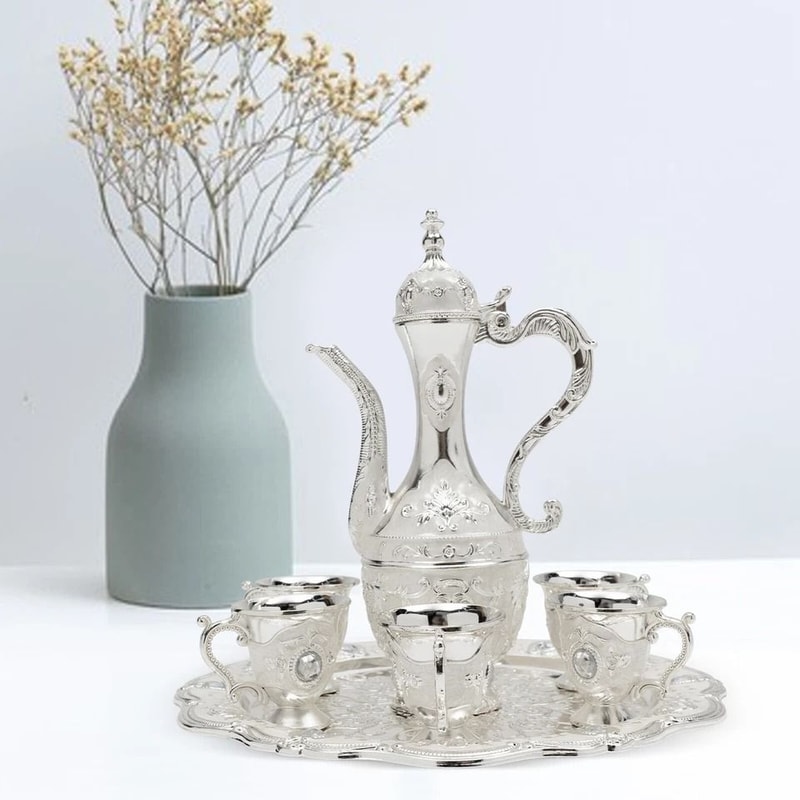 Vintage Tea Coffee Serving Set With Pot Cups Decorative Home Decor 1
