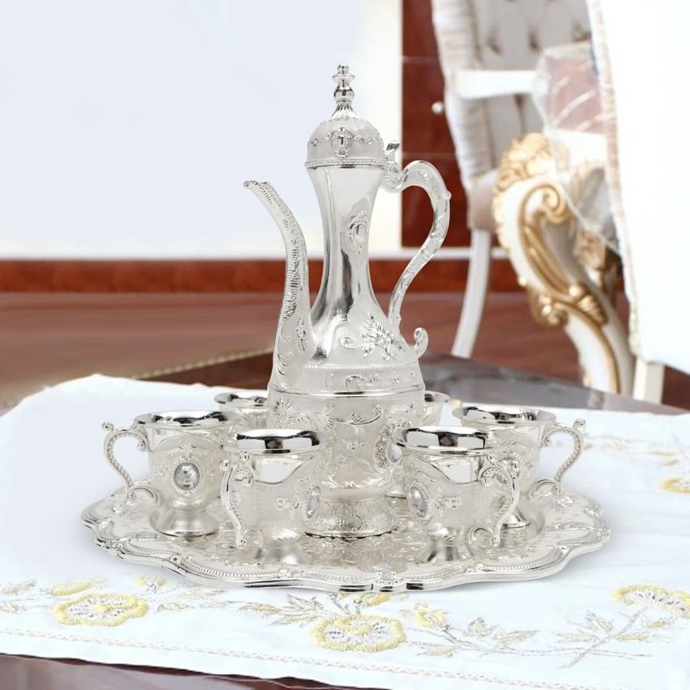 Vintage Tea Coffee Serving Set With Pot Cups Decorative Home Decor 2